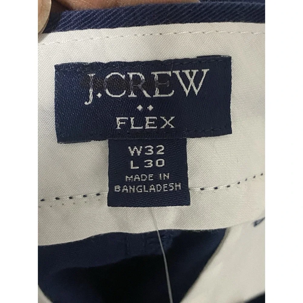 J Crew Navy Blue Relaxed‎ Fit Chino Pants FLEX Flat Front Men's Size 32x30 BR813